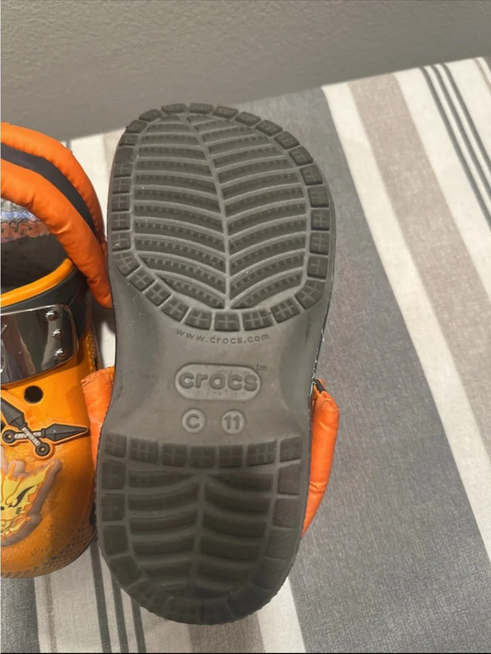 Crocs x Naruto Shippuden Kids C11 Orange Clogs with Naruto Jibbitz